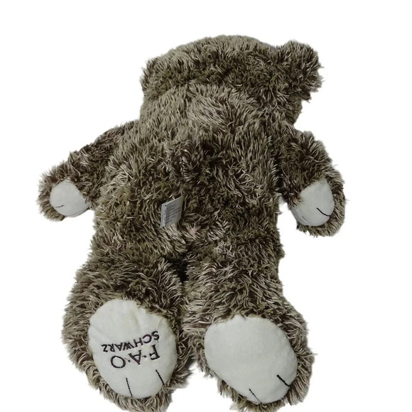 FAO Schwarz Plush Teddy Bear Brown Stuffed Animal Golden Ribbon 18 inch 2018 - Picture 4 of 7